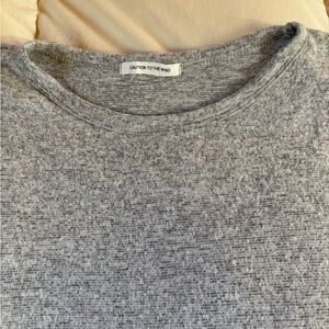 Caution To The Wind Heather Gray Crewneck Knit Top